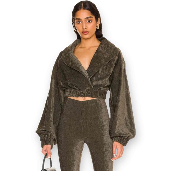 Tularosa Jackets & Blazers - Tularosa Phyllis Jacket Olive Green Corduroy Cropped Size XS fits S